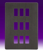 Knightsbridge - Grid Plate Screwless - Smoked Bronze product image 7