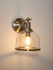 Vitoria - Single Glass Wall Light SES/E14 - Satin Chrome product image