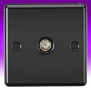 Rounded Edge - TV & Satellite Sockets - Matt Black product image