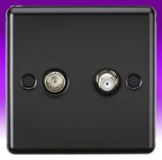 Rounded Edge - TV & Satellite Sockets - Matt Black product image 2