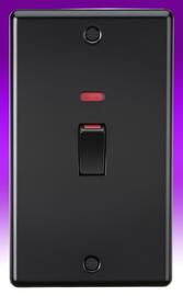 Rounded Edge - 45 Amp Switches - Matt Black product image 2