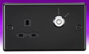 Rounded Edge - 13 Amp 1 Gang DP Switched Socket - Lockable - Matt Black product image