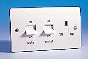 MK Logic Plus White Flush Cooker Switches product image