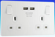 BG Evolve - 13A Switched USB Sockets - Pearlescent White product image