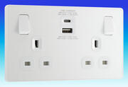 BG Evolve - 13A Switched USB Sockets - Pearlescent White product image 2