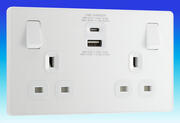 BG Evolve - 13A Switched USB Sockets - Pearlescent White product image 3