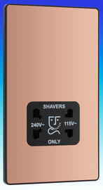BG Evolve - Dual Voltage Shaver Socket 115/240V - Polished Copper product image