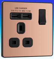 BG Evolve - 13A Switched USB Sockets - Polished Copper product image 2