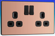 BG Evolve - 13A Double Switched Socket - Polished Copper product image