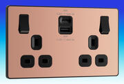 BG Evolve - 13A Switched USB Sockets - Polished Copper product image 3