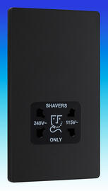 BG Evolve - Dual Voltage Shaver Socket 115/230v - Matt Black product image