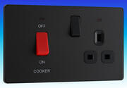 BG Evolve - 45 Amp Cooker Socket Control Units c/w LED - Matt Black product image