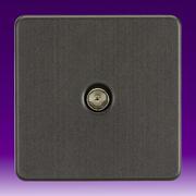 Knightsbridge - Screwless Flatplate - TV & Satellite Outlets - Smoked Bronze product image