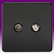 Screwless Flatplate - Matt Black TV & Satellite Sockets product image