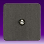Knightsbridge - Screwless Flatplate - TV & Satellite Outlets - Smoked Bronze product image 3