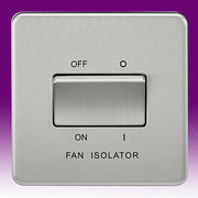 Screwless Flatplate - Brushed Chrome Fan Switch product image