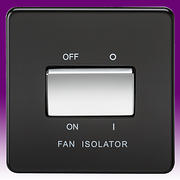 Screwless Flatplate - Matt Black Fan Switch product image