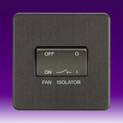 Knightsbridge - Screwless Flatplate - Fan Switch - Smoked Bronze product image