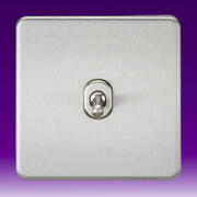 Screwless Flatplate - Brushed Chrome Toggle Switches product image 5