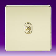 Screwless Flatplate - Polished Brass Toggles Switches product image