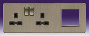 Screwless Flatplate - Switched Socket + Modular Combination Plates - Antique Brass product image