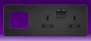 Knightsbridge - 13 Amp 2 Gang DP Switched Socket + Modular Combination Plate - Matt Black product image 2