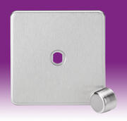 1 Gang Dimmer Plate c/w Matching Knob - Brushed Chrome product image