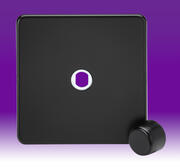 1 Gang Dimmer Plate c/w Matching Knob - Matt Black product image