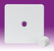1 Gang Dimmer Plate c/w Matching Knob - Matt White product image