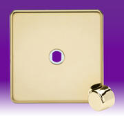 1 Gang Dimmer Plate c/w Matching Knob - Polished Brass product image