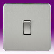 Screwless Flatplate - Brushed Chrome Switches product image