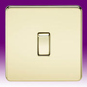 Screwless Flatplate - Polished Brass Switches product image