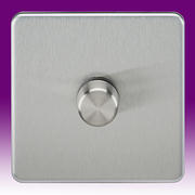 Screwless Flatplate - Brushed Chrome Dimmer Switches product image