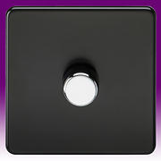 Screwless Flatplate - Matt Black Dimmer Switches product image