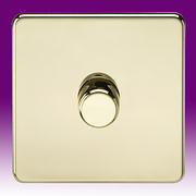 Screwless Flatplate - Polished Brass Dimmer Switches product image