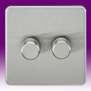 Screwless Flatplate - Brushed Chrome Dimmer Switches product image 2