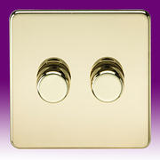 Screwless Flatplate - Polished Brass Intelligent Dimmer Switches product image 2