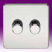 Screwless Flatplate - Polished Chrome Dimmer Switches product image 2