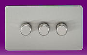 Screwless Flatplate - Brushed Chrome Dimmer Switches product image 3