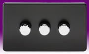 Screwless Flatplate - Matt Black Dimmer Switches product image 3