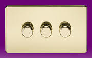 Screwless Flatplate - Polished Brass Intelligent Dimmer Switches product image 3