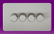 Screwless Flatplate - Brushed Chrome Dimmer Switches product image 4