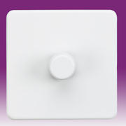 Screwless Flatplate - Matt White Dimmer Switches product image