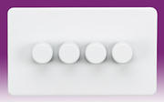 Screwless Flatplate - Matt White Intelligent Dimmer Switches product image 4