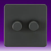 Knightsbridge - Screwless Flatplate - Intelligent Dimmer Switches - Anthracite product image 2