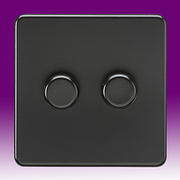 Screwless Flatplate - Intelligent Dimmer Switches - Matt Black product image 2