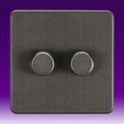 Knightsbridge - Screwless Flatplate - Dimmer Switches - Smoked Bronze product image 2