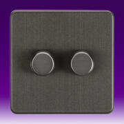 Knightsbridge - Screwless Flatplate - Intelligent Dimmer Switches - Smoked Bronze product image 2