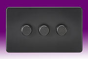 Screwless Flatplate - Intelligent Dimmer Switches - Matt Black product image 3