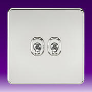 Screwless Flatplate - Polished Chrome Toggle Switches product image 2